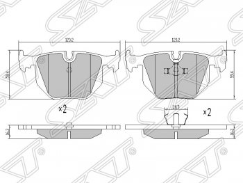 Колодки тормозные SAT (задние) BMW X5 E53 дорестайлинг (1999-2003)