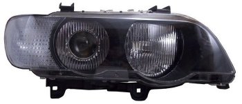 Правая передняя фара SAT (линза, белый поворот) BMW X5  E53 (1999-2003) дорестайлинг