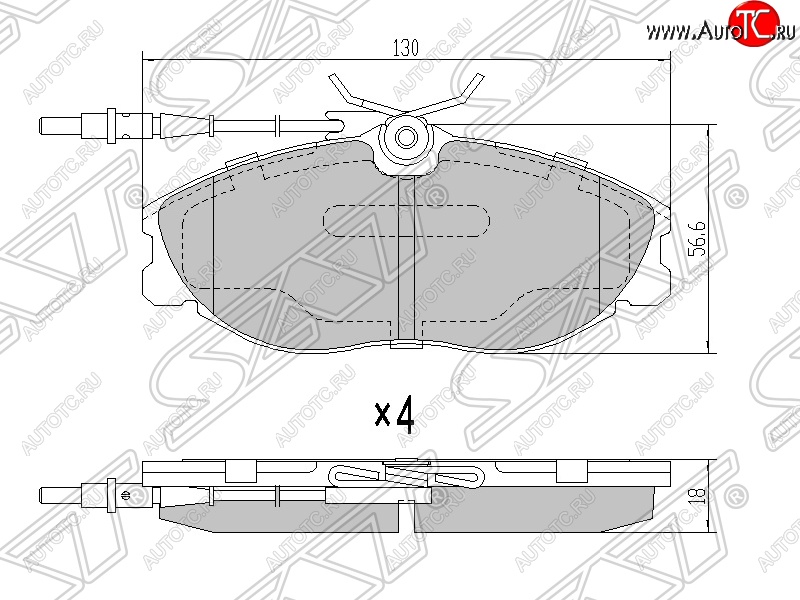 1 829 р. Колодки тормозные SAT (передние) Peugeot 406 8B седан рестайлинг (1999-2004)  с доставкой в г. Горно‑Алтайск