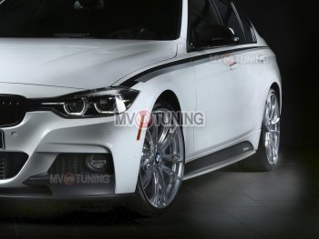 7 999 р. Накладки на пластиковые пороги M-Perfomance  BMW 3 серия  F30 (2012-2018) седан дорестайлинг, седан рестайлинг (черный матовый)  с доставкой в г. Горно‑Алтайск. Увеличить фотографию 6