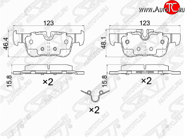 1 049 р. Комплект задних тормозных колодок SAT  BMW X1  F48 - X2  F39  с доставкой в г. Горно‑Алтайск