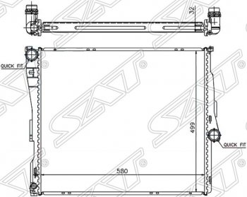 10 799 р. Радиатор двигателя SAT (пластинчатый)  BMW X3  E83 (2003-2009)  с доставкой в г. Горно‑Алтайск. Увеличить фотографию 1
