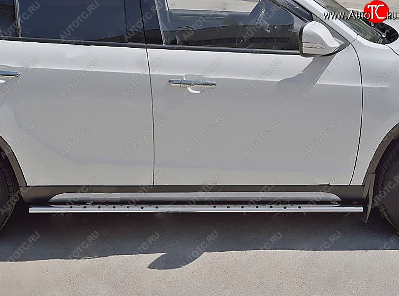 12 649 р. Защита порогов Russtal из трубы 75х42 овал с проступью  Brilliance V5 (2012-2018)  с доставкой в г. Горно‑Алтайск