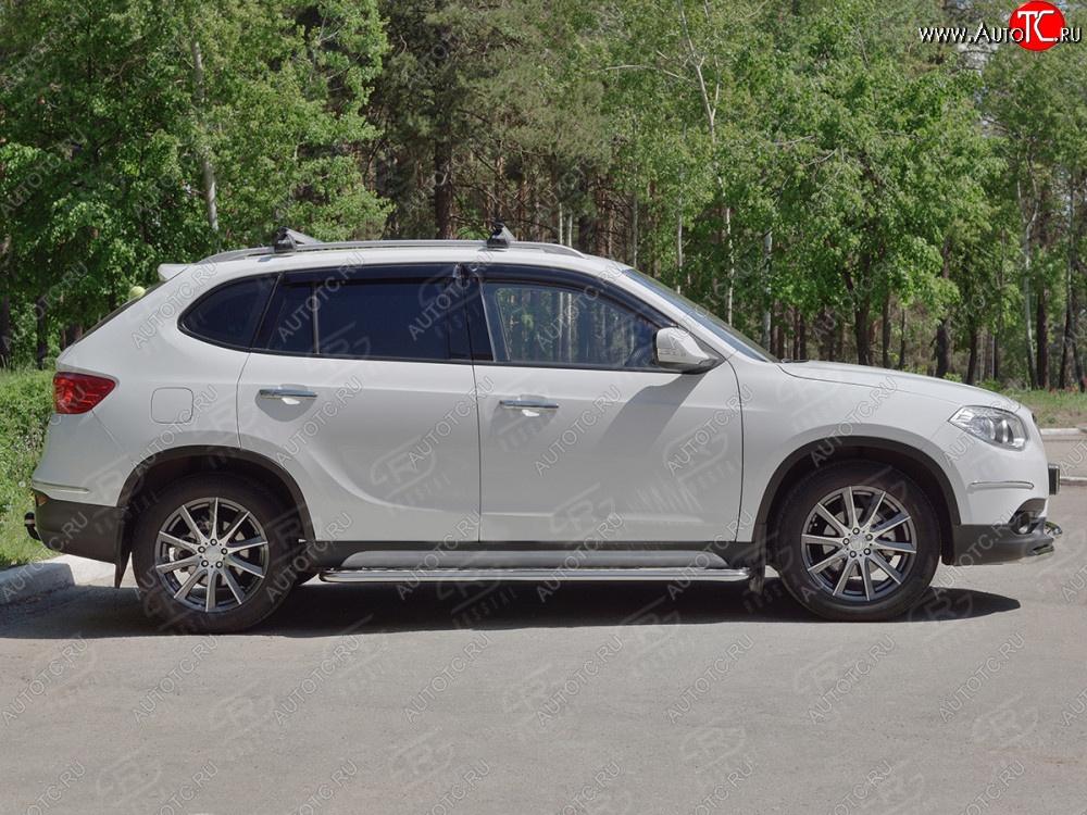 22 999 р. Порожки для ног (Ø42 мм) SLITKOFF Brilliance V5 (2012-2018) (лист - алюминий, профиль - сталь)  с доставкой в г. Горно‑Алтайск