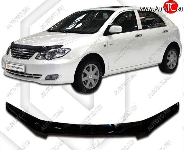 2 079 р. Дефлектор капота CA Plastic (черный)  BYD F3 (2005-2014) седан, хэтчбек (Classic черный, Без надписи)  с доставкой в г. Горно‑Алтайск