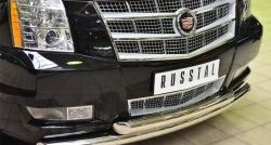 24 499 р. Защита переднего бампера (2 трубыØ76 мм, нержавейка) SLITKOFF Cadillac Escalade GMT926 джип 5 дв. короткая база (2006-2014)  с доставкой в г. Горно‑Алтайск. Увеличить фотографию 2