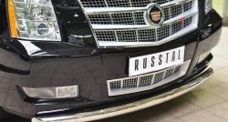 17 799 р. Одинарная защита переднего бампера диаметром 76 мм SLITKOFF Cadillac Escalade GMT926 джип 5 дв. короткая база (2006-2014)  с доставкой в г. Горно‑Алтайск. Увеличить фотографию 3