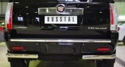 Защита заднего бампера (Ø76 мм уголки, нержавейка) SLITKOFF Cadillac (Кадиллак) Escalade (Эскалайд)  GMT926 джип 5 дв. (2006-2014) GMT926 джип 5 дв. короткая база