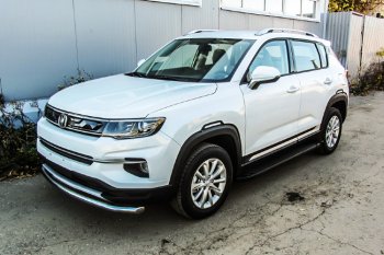 13 349 р. Пороги алюминиевые Slitkoff Changan CS35 Plus дорестайлинг (2018-2022) (Optima Black )  с доставкой в г. Горно‑Алтайск. Увеличить фотографию 3