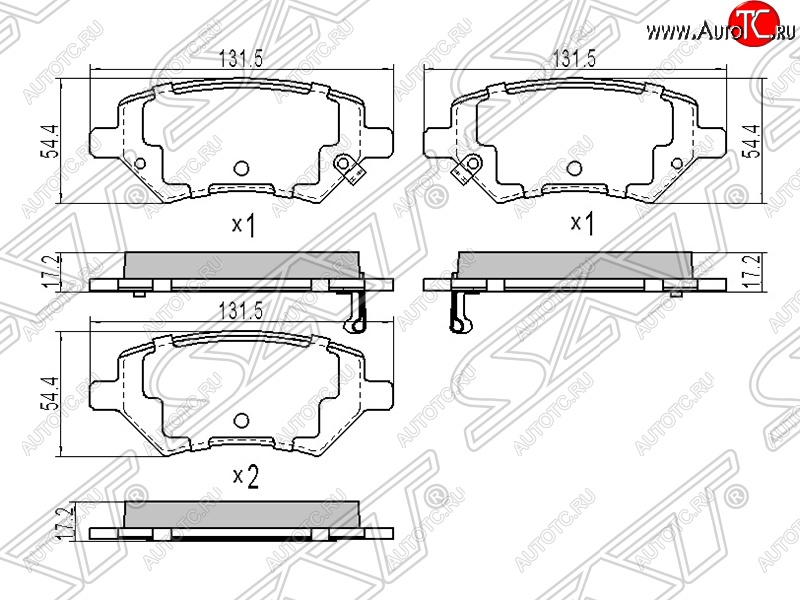 1 399 р. Колодки тормозные SAT (передние) Chery M11 A3 седан (2010-2016)  с доставкой в г. Горно‑Алтайск