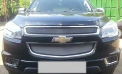 1 539 р. Нижняя сетка на бампер Russtal (хром) Chevrolet Trailblazer GM800 дорестайлинг (2012-2016)  с доставкой в г. Горно‑Алтайск. Увеличить фотографию 3