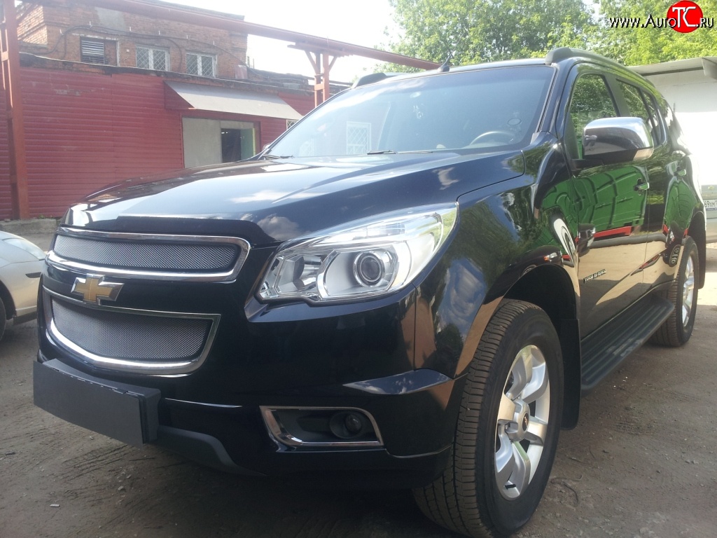 1 539 р. Нижняя сетка на бампер Russtal (хром) Chevrolet Trailblazer GM800 дорестайлинг (2012-2016)  с доставкой в г. Горно‑Алтайск