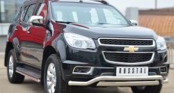 21 899 р. Защита переднего бампера (2 трубыØ76х42 и 63 мм, нержавейка) Russtal Chevrolet Trailblazer GM800 дорестайлинг (2012-2016)  с доставкой в г. Горно‑Алтайск. Увеличить фотографию 3