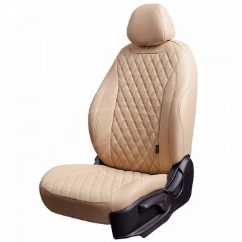 Чехлы для сидений Lord Autofashion Байрон (экокожа, 60/40, 2 Г-образных подголовника) Chevrolet Aveo T300 седан (2011-2015)