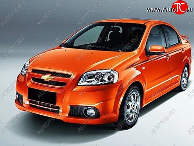 4 499 р. Накладка на передний бампер CT Chevrolet Aveo T250 седан рестайлинг (2006-2011) (Неокрашенная)  с доставкой в г. Горно‑Алтайск