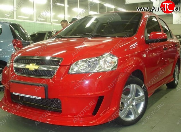 7 199 р. Передний бампер CT Chevrolet Aveo T250 седан рестайлинг (2006-2011) (Неокрашенный)  с доставкой в г. Горно‑Алтайск