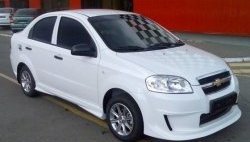 4 599 р. Пороги накладки CT Chevrolet Aveo T250 седан рестайлинг (2006-2011) (Неокрашенные)  с доставкой в г. Горно‑Алтайск. Увеличить фотографию 2