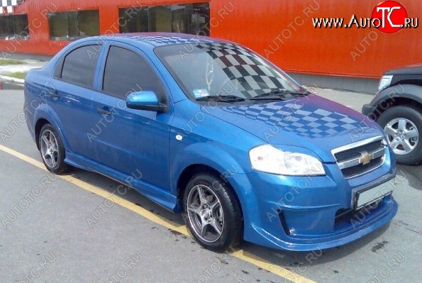 4 599 р. Пороги накладки CT Chevrolet Aveo T250 седан рестайлинг (2006-2011) (Неокрашенные)  с доставкой в г. Горно‑Алтайск