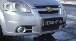 Защитная сетка решетки переднего бампера RA Chevrolet Aveo T250 седан рестайлинг (2006-2011)