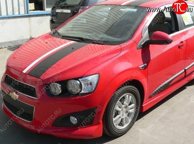 3 699 р. Накладка на передний бампер CT Chevrolet Aveo T300 хэтчбек (2011-2015) (Неокрашенная)  с доставкой в г. Горно‑Алтайск