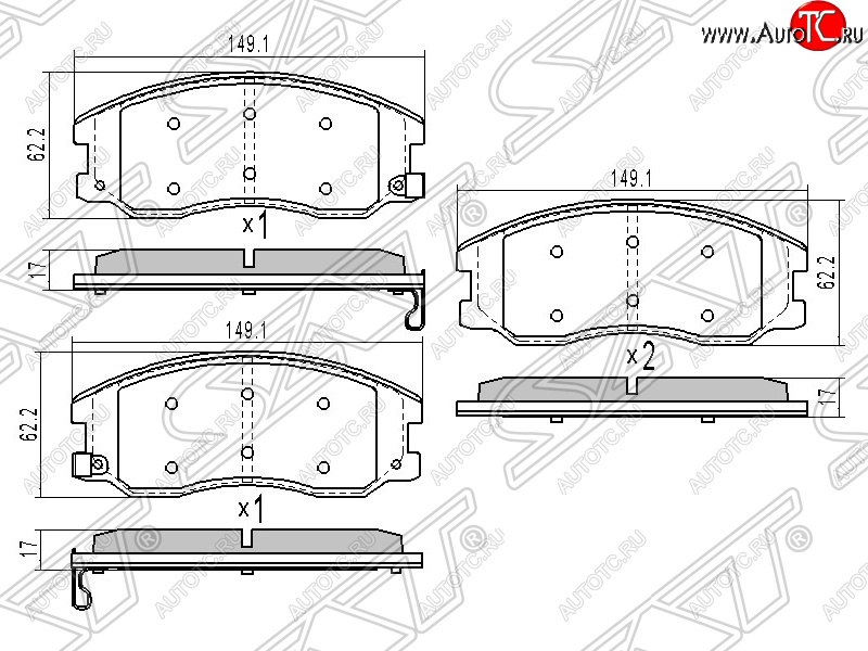 1 769 р. Колодки тормозные SAT (передние)  Chevrolet Captiva (2006-2011), Opel Antara (2006-2010)  с доставкой в г. Горно‑Алтайск