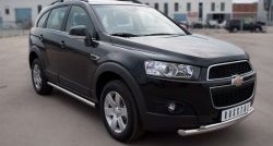 15 999 р. Защита переднего бампера (2 трубыØ63 и 42 мм, нержавейка) SLITKOFF Chevrolet Captiva  дорестайлинг (2006-2011)  с доставкой в г. Горно‑Алтайск. Увеличить фотографию 4