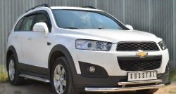 18 399 р. Защита переднего бампера (2 трубыØ63 и 42 мм, нержавейка) SLITKOFF  Chevrolet Captiva (2013-2016) 2-ой рестайлинг  с доставкой в г. Горно‑Алтайск. Увеличить фотографию 4