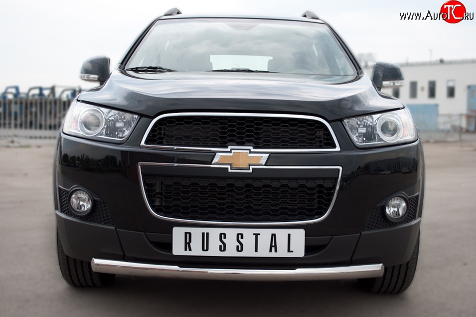 15 349 р. Одинарная защита переднего бампера диаметром 63 мм SLITKOFF  Chevrolet Captiva (2011-2013) 1-ый рестайлинг  с доставкой в г. Горно‑Алтайск