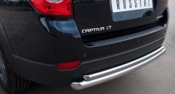 17 649 р. Защита заднего бампера (Ø63 и 42 мм, нержавейка) SLITKOFF Chevrolet Captiva 1-ый рестайлинг (2011-2013)  с доставкой в г. Горно‑Алтайск. Увеличить фотографию 2