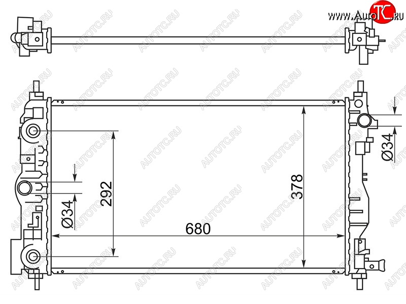 10 249 р. Радиатор двигателя SAT (пластинчатый, МКПП/АКПП, Z20S1, LLW, Z20D1)  Chevrolet Cruze ( J300,  J305,  J308) - Orlando  с доставкой в г. Горно‑Алтайск