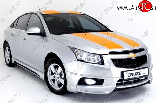 3 999 р. Накладка на передний бампер Extrime Chevrolet Cruze J300 седан дорестайлинг (2009-2012) (Неокрашенная)  с доставкой в г. Горно‑Алтайск