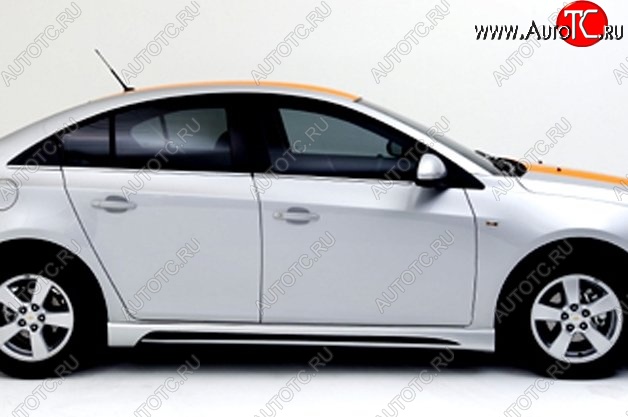 4 199 р. Пороги накладки Extrime Chevrolet Cruze J300 седан рестайлинг (2012-2015) (Неокрашенные)  с доставкой в г. Горно‑Алтайск