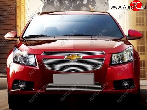 6 749 р. Декоративные вставки решетки радиатора и переднего бампера CT Chevrolet Cruze J300 седан рестайлинг (2012-2015) (Неокрашенная)  с доставкой в г. Горно‑Алтайск