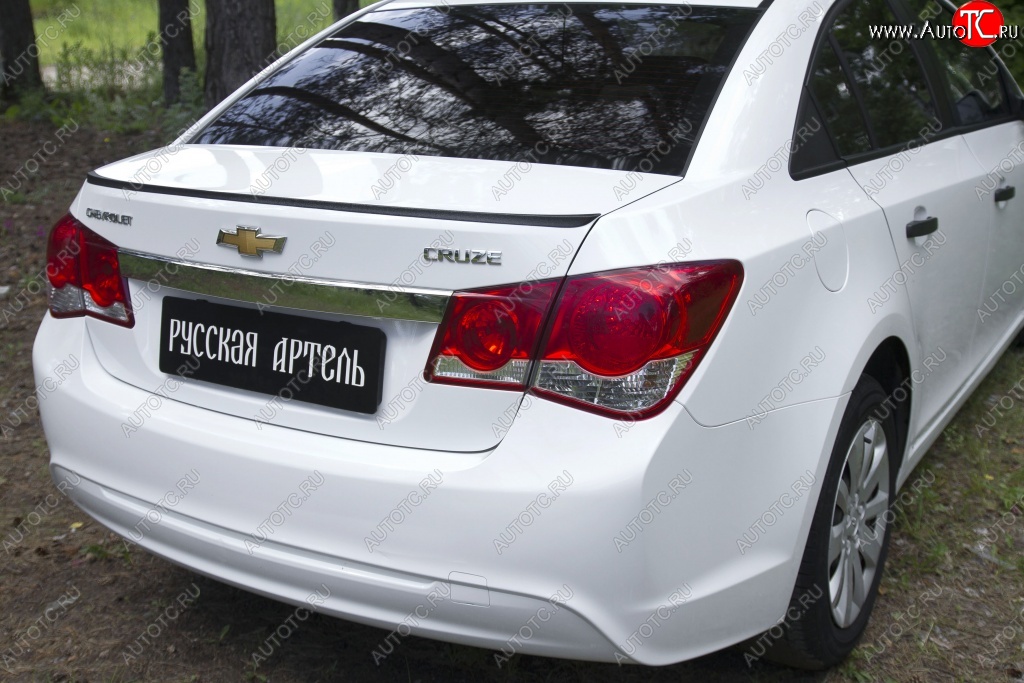 1 569 р. Лип спойлер RA  Chevrolet Cruze  J300 (2009-2015) седан дорестайлинг, седан рестайлинг (Неокрашенный)  с доставкой в г. Горно‑Алтайск