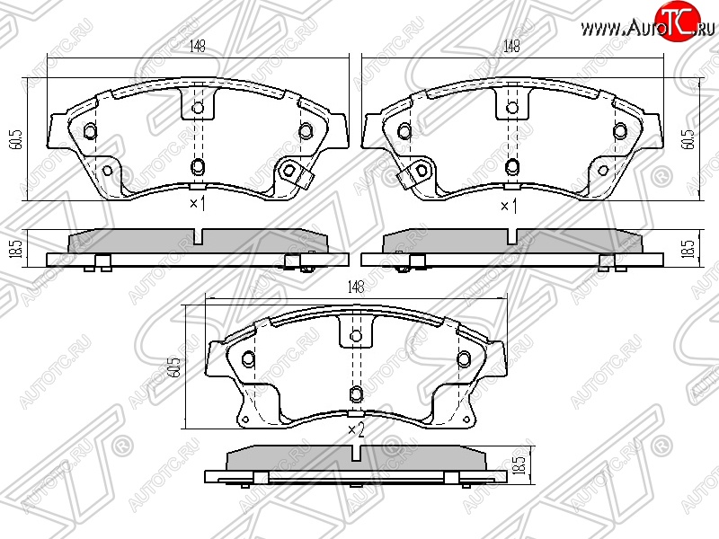 1 589 р. Колодки тормозные передние SAT (диски 276мм) Chevrolet Aveo T300 хэтчбек (2011-2015)  с доставкой в г. Горно‑Алтайск