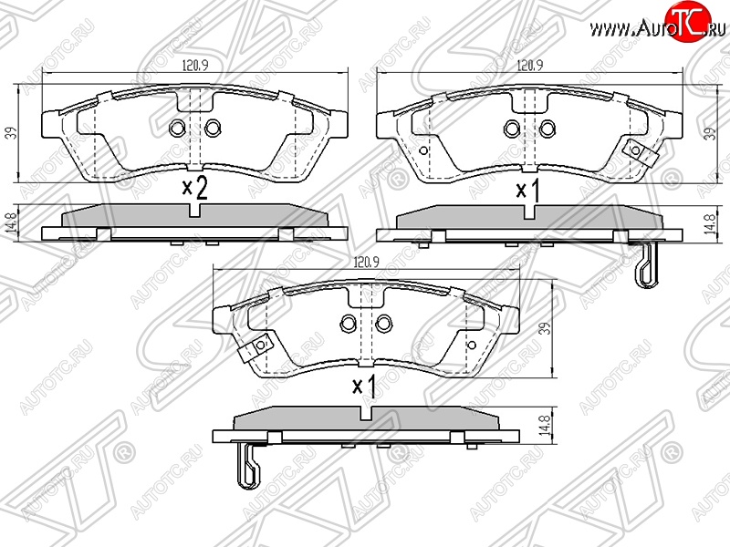 849 р. Колодки тормозные SAT (задние)  Chevrolet Epica  V250 (2006-2012)  с доставкой в г. Горно‑Алтайск