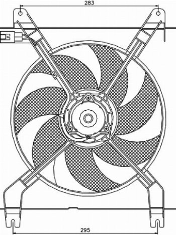 Вентилятор радиатора в сборе SAT (1.8) Chevrolet Lacetti универсал (2002-2013)