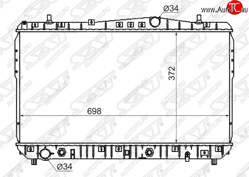 6 849 р. Радиатор двигателя SAT (пластинчатый, 1.4/1.6/1.8, МКПП/АКПП)  Chevrolet Lacetti ( седан,  универсал,  хэтчбек) (2002-2013), Chevrolet Rezzo (2000-2008), Daewoo Gentra ( KLAS) (2012-2025), Daewoo Nubira ( J150,  J200) (2000-2008), Suzuki Forenza (2004-2008)  с доставкой в г. Горно‑Алтайск