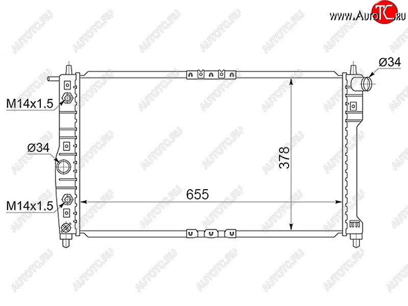 5 399 р. Радиатор двигателя SAT (трубчатый, 1.4/1.6/1.8, МКПП)  Chevrolet Lacetti ( седан,  универсал,  хэтчбек) (2002-2013), Chevrolet Rezzo (2000-2008), Daewoo Gentra ( KLAS) (2012-2024), Daewoo Nubira  J150 (2000-2002), Suzuki Forenza (2004-2008)  с доставкой в г. Горно‑Алтайск