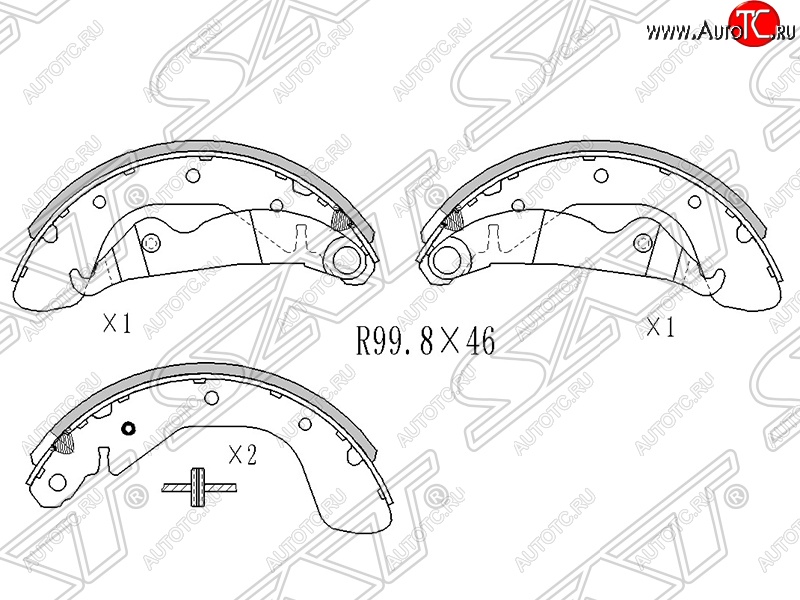 1 769 р. Колодки тормозные SAT (задние)  Daewoo Nexia  рестайлинг (2008-2015)  с доставкой в г. Горно‑Алтайск