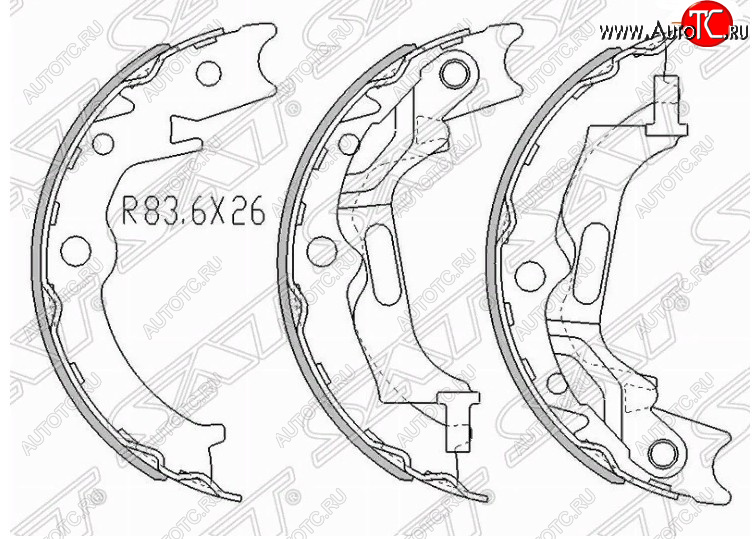 1 779 р. Комплект колодок стояночного тормоза SAT  Chevrolet Lacetti ( седан,  универсал,  хэтчбек) (2002-2013)  с доставкой в г. Горно‑Алтайск