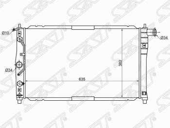 Радиатор двигателя SAT ( (пластинчатый, 1.3/1.5/1.6, АКПП, кондиционер) ЗАЗ Chance седан (2009-2017)
