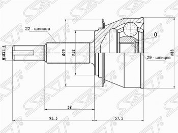 Шрус SAT (наружный) Chevrolet Lanos T100 седан (2002-2017)