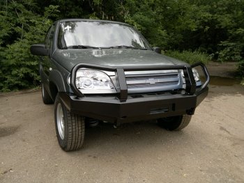 38 999 р. Бампер передний силовой РИФ Chevrolet Niva 2123 дорестайлинг (2002-2008) (С защитной дугой)  с доставкой в г. Горно‑Алтайск. Увеличить фотографию 3