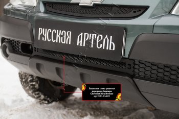 1 199 р. Защитная сетка решетки переднего бампера RA Chevrolet Niva 2123 рестайлинг (2009-2020)  с доставкой в г. Горно‑Алтайск. Увеличить фотографию 2