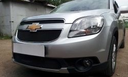 1 389 р. Сетка в решетку радиатора (верхняя) Russtal  Chevrolet Orlando (2011-2018) (черная)  с доставкой в г. Горно‑Алтайск. Увеличить фотографию 2