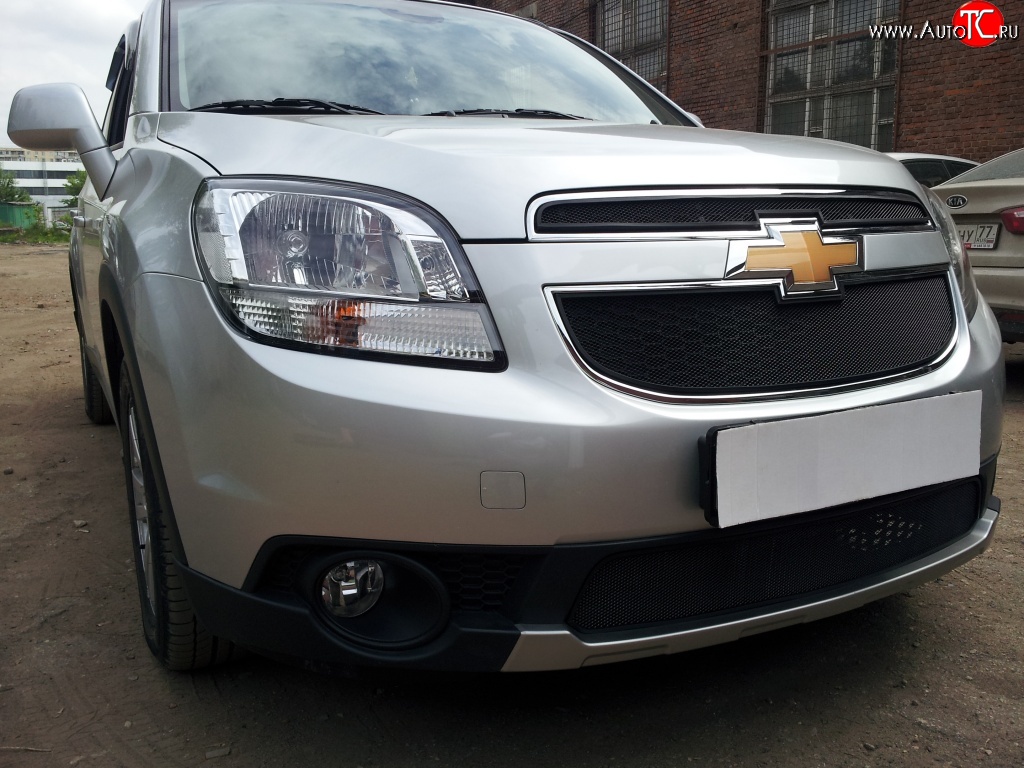 1 389 р. Сетка в решетку радиатора (верхняя) Russtal  Chevrolet Orlando (2011-2018) (черная)  с доставкой в г. Горно‑Алтайск