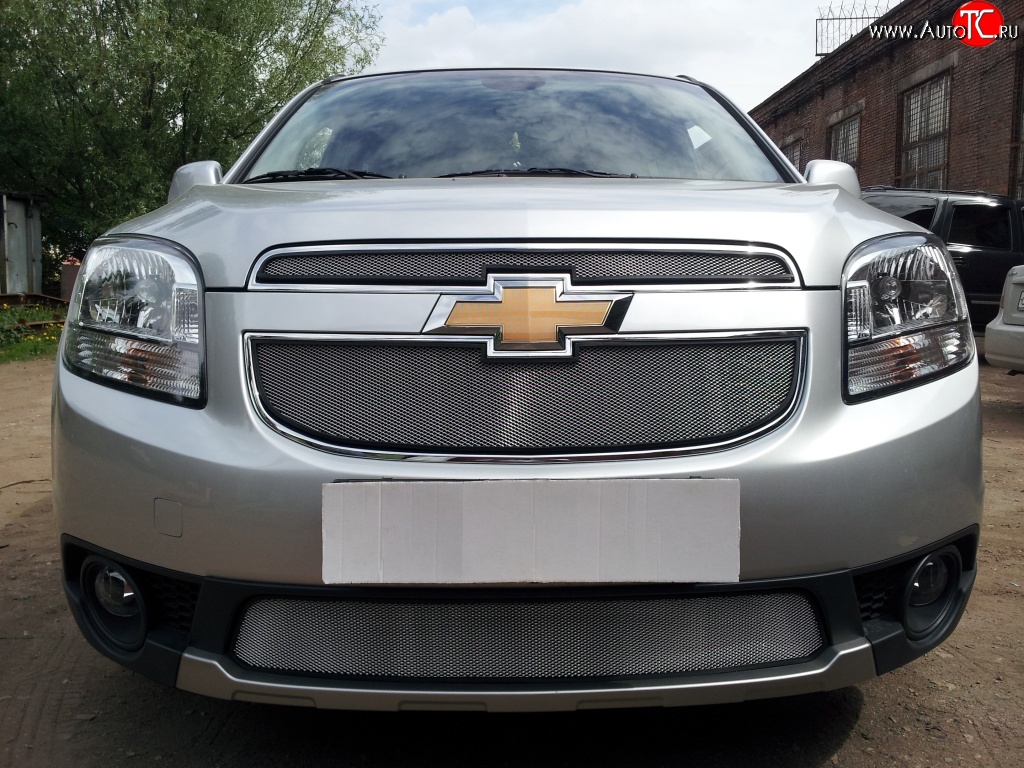 1 539 р. Сетка в решетку радиатора (нижняя) Russtal  Chevrolet Orlando (2011-2018) (хром)  с доставкой в г. Горно‑Алтайск