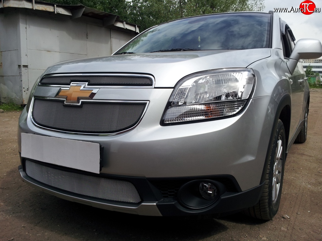 1 449 р. Сетка в решетку радиатора (верхняя) Russtal  Chevrolet Orlando (2011-2018) (хром)  с доставкой в г. Горно‑Алтайск