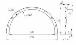 Универсальные накладки на колёсные арки RA (30 мм) Opel Astra G седан (1998-2005) ()